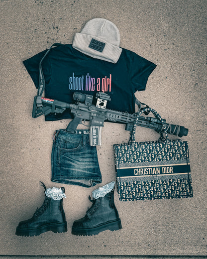 SHOOT LIKE A GIRL Crop Tee